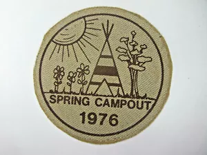 vintage 1970's YMCA Indian Guide Y-Guides patch Spring Campout 1976 teepee - Picture 1 of 3