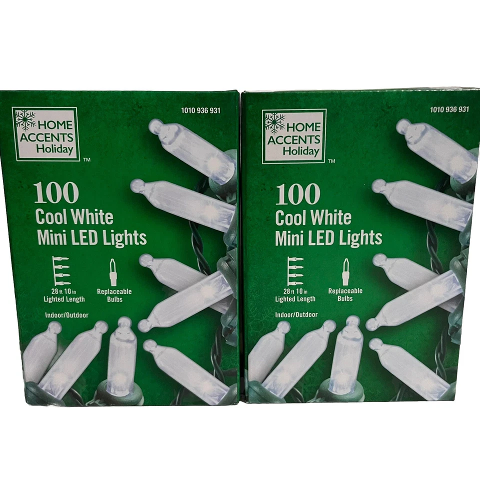 2 Boxes - Holiday Accents 100 Mini LED Cool White Party Wedding  Christmas Light - Image 1 of 2