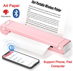 Portable Wireless Phomemo M08F A4 Bluetooth Thermal Printer Travel for PJ763 LOT - Picture 1 of 27