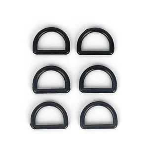 50 x 1" Black Plastic Dee Rings For Webbing Strapping D Rings 25mm - Picture 1 of 5