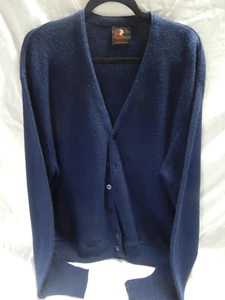 Vtg Arnold Palmer Robert Bruce Mens Navy Blue Acrylic Cardigan Sweater XL - Picture 1 of 8