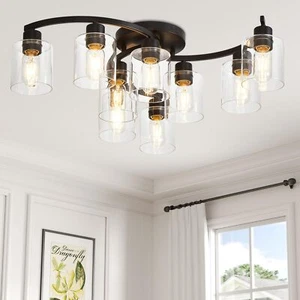 Semi Flush Mount Ceiling Light Fixtures Black Kitchen Light Fixtures Ceiling ... - Picture 1 of 8