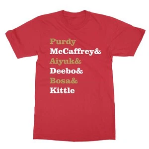 San Francisco 49ers Line Up Purdy, Deebo, Kittle Gift Unisex T-Shirt - Picture 1 of 2