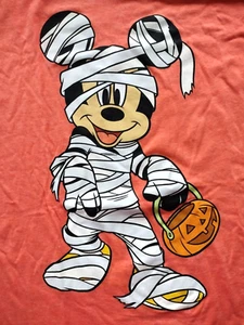 NEW Halloween Mickey Mouse Mummy Tee T-shirt Sz 2X (50-52) Orange Disney Men's - Picture 1 of 5