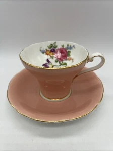 Vintage Rosa Aynsley England Bone China Untertasse & Tasse Teeservice - Bild 1 von 8