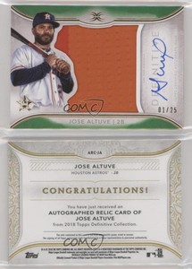2018 Topps Definitive Collection Relic Green /25 Jose Altuve #ARC-JA Auto