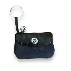 Brighton Vintage Silber Herz Münzbörse Schlüsselanhänger Tasche Charm Anhänger Reißverschluss Beutel schwarz - Bild 1 von 13