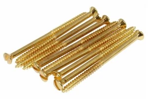 #3 x 1.74 Tornillo de madera cabeza ovalada ranurada - Filtertron - Dorado - Cantidad 4 - Hecho en EE. UU. - Imagen 1 de 1