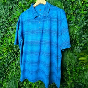 Nike Golf Polo Shirt Men X Large Blue Polo Shirt Striped 0376 - Picture 1 of 7