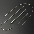 Assorted Set of Repair Hand Sewing Needles Curved & Straight x7 Needle Pack
