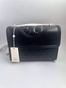Tory Burch Fleming Convertible Black Leather Shoulder Bag BNWT & Dustbag - Picture 1 of 12
