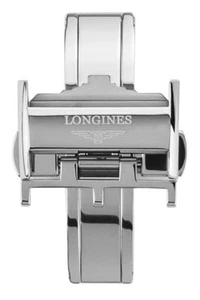 Original Longines 20mm Silver Clasp Buckle For Leather Straps 20mm at Buckle End - Picture 1 of 2