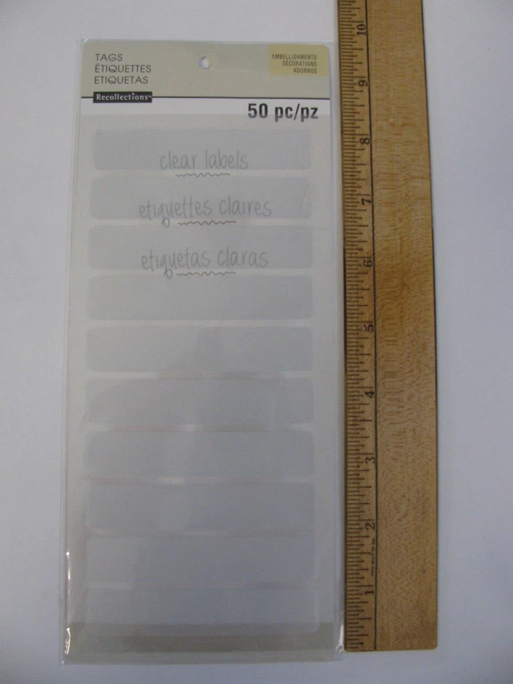 Recollections Stickers CLEAR LABELS Tags 50 Pieces NOS - Image 1 of 1