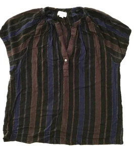 VELVET By Graham & Spencer Women's Short Sleeve Top Black W/ Metallic Threading - Picture 1 of 9