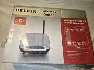 Belkin Wireless G Router F5D7230-4 400FT Range Cpmputer Internet Open Box - Picture 1 of 8