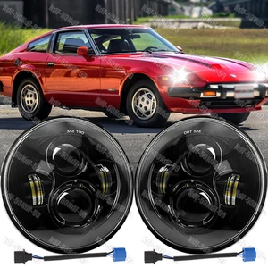 DOT Pair 7Inch LED Headlight For Datsun 240Z 260Z 280Z 280ZX 1970-78 H4 Bulb - Foto 1 di 9