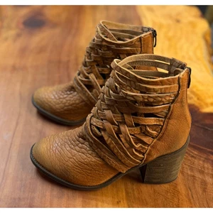 Free People Cerrara Damen Webstiefel 8,5 - 9 Leder Boho 39 Stapelabsatz - Bild 1 von 9