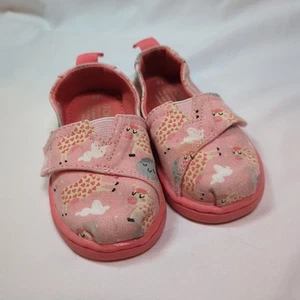 TOMS Slip On Toddler Shoes Cow Jump Over Moon Pink Sneakers Casual Girl 5T - Picture 1 of 14
