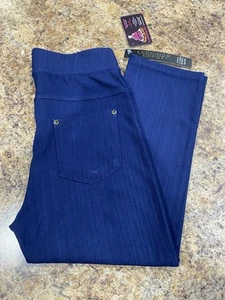 One size denim blue capri jeggings by Leggings Depot. 67% cotton, great color - Picture 1 of 9