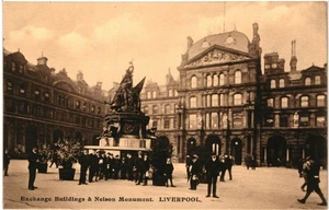 CPA Carte Postale Royaume Uni Liverpool Exchange buildings & Nelson Monument VM - Picture 1 of 2