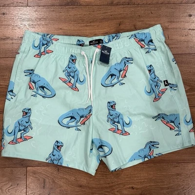 NWT Hollister Swim Shorts Mens Size XXL 2XL Trunks Lined Surf Dinosaurs Dinosaur - Image 1 of 3
