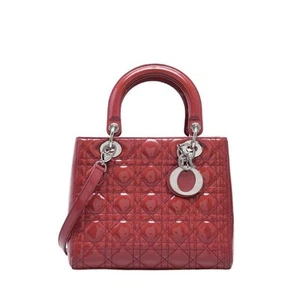 Dior Red Patent Leather Medium Tote Bag A23456 118577740 - Picture 1 of 16