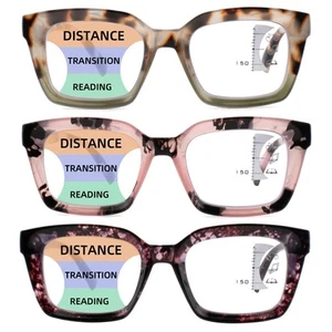 3 Pack Progressive Multifocal Reading Glasses for Women Men Oprah style Blue ... - Picture 1 of 6