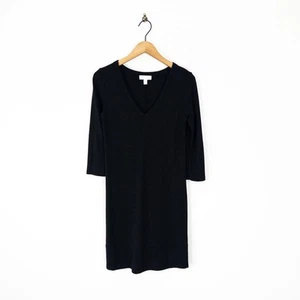 Vestido tejido elástico jersey cuello en V gris oscuro The White Company - talla 8 - Imagen 1 de 10