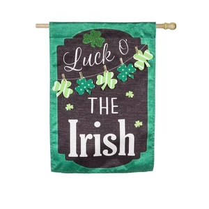 St. Patrick's Day Chalkboard House Linen Flag,13l8366bl - Picture 1 of 1