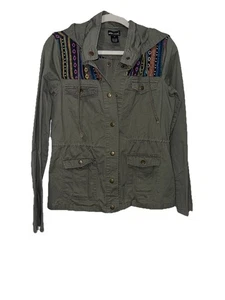 Chaqueta Para Mujer Mediana Ejército Bolsillos Grunge Punk Y2K Militar Ejército Sello Húmedo - Imagen 1 de 9