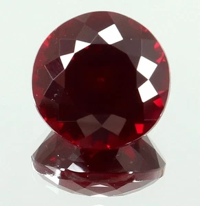 Natural Flawless Burma Dark Blood Red Ruby Round Cut Loose Gemstone 4.45 Ct - Picture 1 of 7