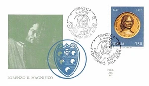 FDC Ala - Italia 1992 - Centenario Morte Lorenzo de' Medici - Annullo Tematico - Imagen 1 de 1