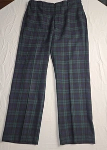 Orvis Pants Mens 36x32  Plaid 100% Wool Tartan Green Plaid Adjustable Golf EUC - Picture 1 of 14