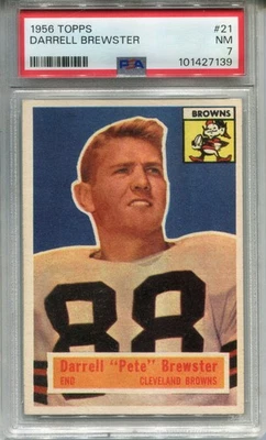 1956 Topps #21 Darrell Brewster PSA 7 NM Cleveland Browns - Image 1 of 2