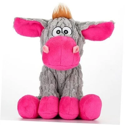 Juguetes masticables de peluche para perros grandes, peluche arrugado resistente gris y rosa Foto 1 de 4