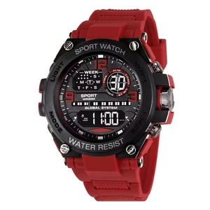Red Luxury watch outdoor Sport Watch Stopwatch Waterproof Calendar Digital - Picture 1 of 5
