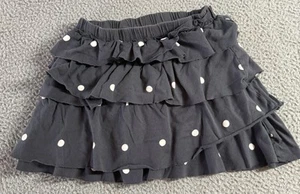 Old Navy Girls Elastic Waist Tiered Ruffle Mini Skort Polka Dot Black Size M - Picture 1 of 10
