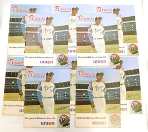 Lot of (10) Assorted 1972 Atlanta Braves Scorebooks Programs Hank Aaron on Cover - Picture 1 of 2