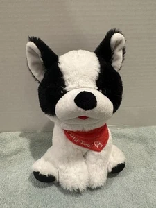 Peluche bandana rosso American Greetings Boston Terrier cucciolo cane "I Dig You" - Foto 1 di 8