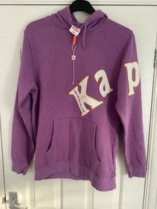 Sudadera Kappa Vintage/Retro Grande con Capucha Polar Envolvente Logo Púrpura En muy buena condición - Imagen 1 de 8