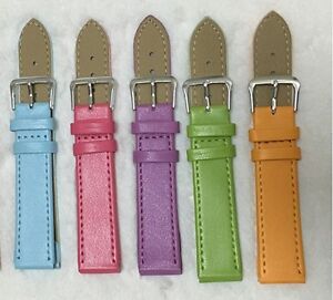 10-24mm Fashion Faux Leather Watch Band Replacement Strap Buckle Holes Belt 