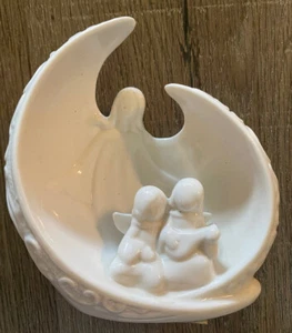 Figura Ángel Navidad Bad Oldsloe Alemania Cerámica Blanca Excelente Estado - Imagen 1 de 4