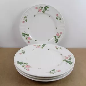 4 Mikasa Spring Love Dinner Plates 10-7/8" Across VGC Roses Bone China - Picture 1 of 3