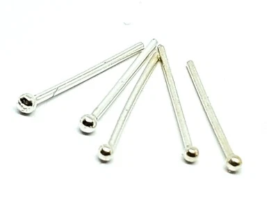 Borchia naso piccola sfera da 1 mm 22 g (0,6 mm) argento 925 perno dritto pie... - Immagine 1 di 4