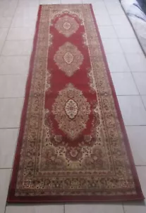 NEW RED TRADITIONAL PERSIAN DESIGN FLOOR HALL HALLWAY RUNNER RUG 80X300CM - Picture 1 of 5