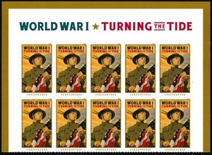 US 5300 World War I Turning the Tide F header block 10 MNH 2018 - Picture 1 of 1