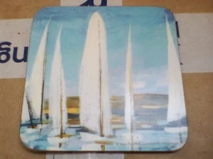  Segelyachten Untersetzer Quadratisch Kork Laminiert Tischtasse Essmatte - Bild 1 von 2