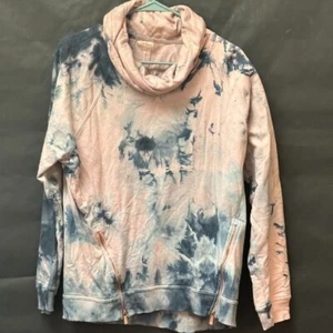 Nanette Lepore Tie Dye Large Soft Sweatshirt Cotton Pink Pullover Zipper Blue - Picture 1 of 5