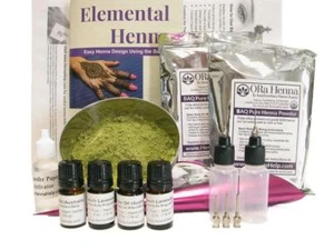 ULTIMATE Henna Tattoo Kit 200g Powder Oil Applicator Bottles Transfer Paper Book - Picture 1 of 8