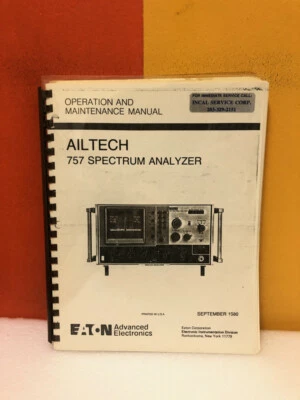 Eaton Ailtech 757 Spectrum Analyzer Operation & Maintenance Manual - Image 1 of 2